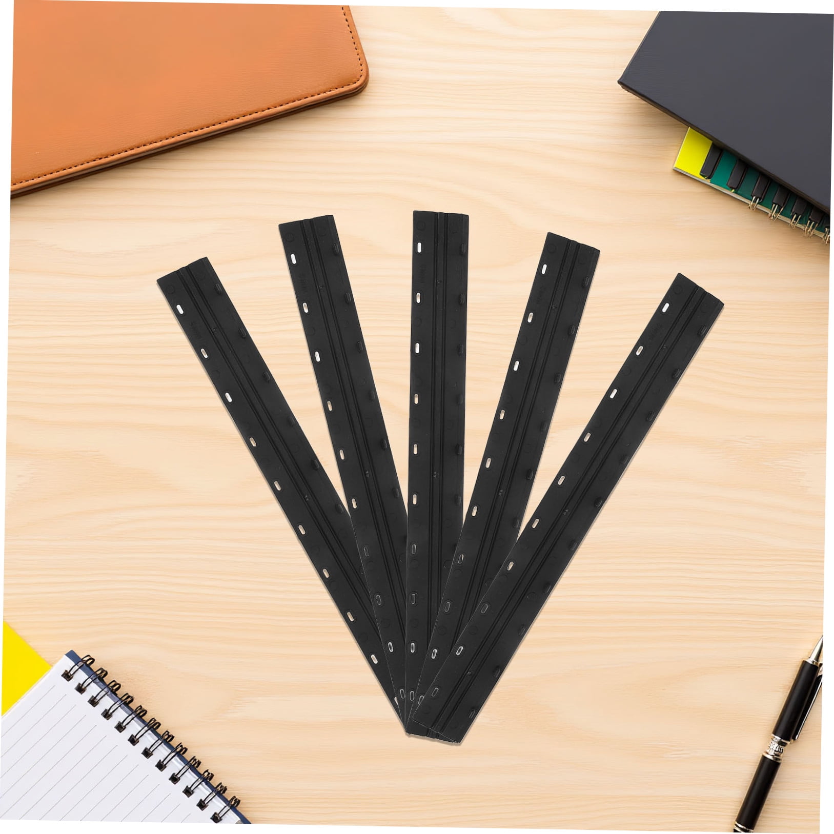 OUNONA Black Plastic File Clips, 100 Pieces Binding Bars for Office Filing, Document Organization and Management Supplies