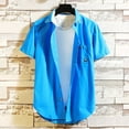 thumbnail image 3 of Bcfgryg Men's Short Sleeve Casual Shirt For Summer And Autumn Men’S Casual Shirts Blue, 3 of 3