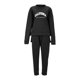 thumbnail image 2 of Gibobby Conjuntos de sudadera con bloques Conjunto deportivo de forro polar con capucha para mujer, sudadera con bolsillo y pantalón largo(Negro,XL), 2 of 3