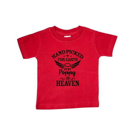 

Inktastic Handpicked for Earth By My Poppy in Heaven with Angel Wings` Gift Baby Boy or Baby Girl T-Shirt