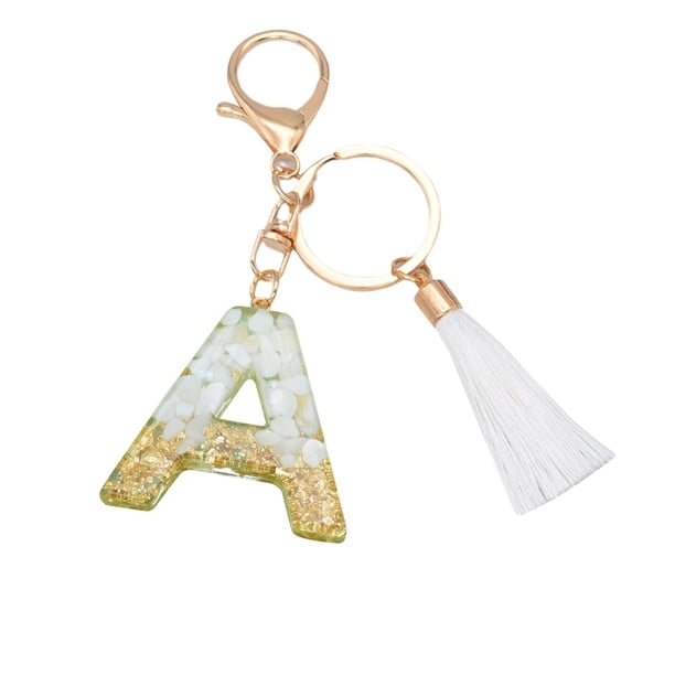 Llavero Personalizado Nuevo Blanco Boquilla Carta Llavero Cristal Colgante Bolso de Moda Llavero con Colgante
