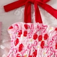 thumbnail image 4 of WOYY Toddler Girls Summer Cherry Print Smocked Dress with Tie Straps, Sizes 1-6, 4 of 5
