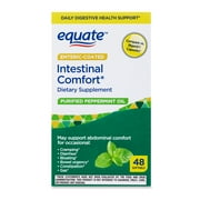 Equate Intestinal Comfort Purified Peppermint Oil Dietary Supplement Softgels, 180 mg, 48 Count, Compare vs IBgard® Capsules