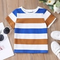 thumbnail image 2 of XXWXYD Multicolor Striped Kids Tee - Soft Cotton Short Sleeve Shirt with Vibrant Patterns, Unisex Casual Top for Toddlers & Baby Boys/Girls, 2 of 7