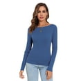 thumbnail image 6 of PrettyGuide Women's Long Sleeve Boat Neck Sweater Slim Fit Ribbed Knit Fall Pullover Tops, 6 of 7