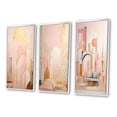 thumbnail image 3 of Designart "Retro City Dreams in Golden Illustration I" Modern Geometric Framed Wall Art Set Of 3 - Pink Abstract Frame Gallery Wall Set For Home Decor, 3 of 7