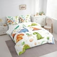 thumbnail image 3 of Manfei Kids Kawaii Dinosaur Egg Twin Bedding Sets 7-Piece, Rustic Flower Plant Bedding Comforter Set, Cute Cartoon Reversible Sheet Sets, Lightweight Room Decor, 3 of 7