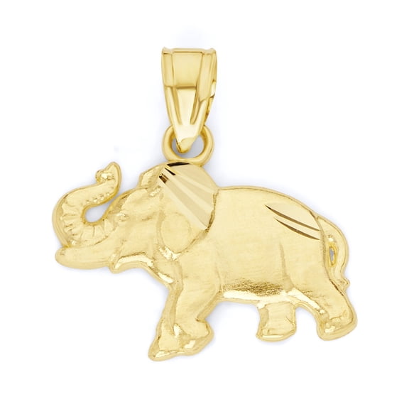 Solid 10k Gold Elephant Pendant - Good Luck Jewelry Graduation Jewelry