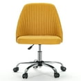 thumbnail image 6 of JOINSUN Mid-Back Vanity Chair, Adjustable Rolling Chair, Armless Modern Design for Home Office, Makeup & Small Spaces - Yellow, 6 of 8