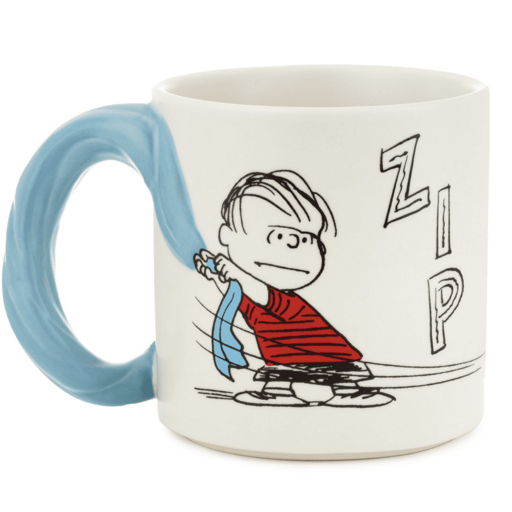 Hallmark Peanuts Linus and Snoopy Dimensional Blanket Coffee Mug New