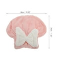 thumbnail image 2 of Unique Bargains 1 Pc Water-absorbent Bow Hair Drying Towel for Bathroom Hotel Coral Fleece Light Pink, 2 of 5