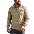 thumbnail image 2 of WIZUTIZ Men's Outdoor Jacket Solid Color Zipper Pocket Stand Collar Long Sleeve Windproof Polyester Multi-Pocket Coat for Mountaineering Riding Hiking Daily Mens Fashion, 2 of 9