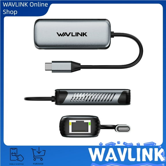 WAVLINK 5Gbps USB C to Ethernet Adapter, 5000Mbps USB-C to RJ45 Network Converter, Aluminum Case for Windows, Mac OS, iPad OS and More, RTL8157 Chipset, (5Gbps Need Type-C > 3.2)