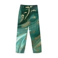 thumbnail image 3 of Lsque Green And Gold Marble Print Men's Pajama Pants, Lounge Pant - Comfortable Home Wear,Elastic Waistband, Stylish Design-X-Large, 3 of 9