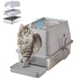 thumbnail image 2 of AKDSteel Stainless Steel Covered Litter Box, X Large Top Entry Metal Litter Box for Cats, Dog Proof Litter Boxes with Flip Cover, Removable Top and Litter Scooper, Easy to Clean, 2 of 7