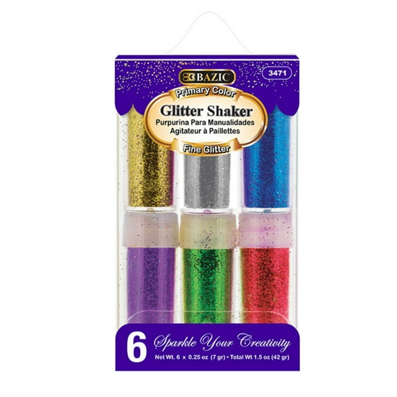 DDI 2354805 Primary Color Glitter Shaker - 7g 6 Count Case of 72