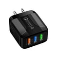 thumbnail image 1 of Cargador de viaje de carga rápida 5V 2.4A 3 puertos USB Smart QC 3.0 (negro) (EE. UU.), 1 of 6
