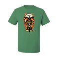 thumbnail image 2 of Flaming Motorycle Hell Fire Skull Biker | Mens Fashion Graphic T-Shirt, Kelly, X-Large, 2 of 4