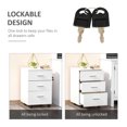 thumbnail image 4 of Vinsetto 3 Drawer File Cabinet with Lock and Wheels, White, 4 of 9