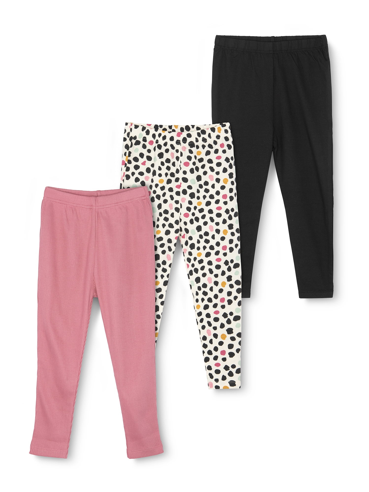 Little Star Organic Toddler Girl 3 Pk Leggings, Size 12 Months - 5T