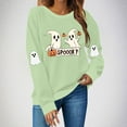 thumbnail image 5 of Halloween Sweatshirts for Womens Crewneck Ghost Printed Shirts Fall Winter Long Sleeve Sweaters Casual Blouses Loose Sweatshirt Pullover Top Halloween Costumes, 5 of 8