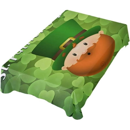 

Hyjoy Cute Gnome and Clover Rectangle TableclothSt. Patrick s Day Kitchen Decoration Dinner Rectangular Table Cover for Party Holiday Hotel BBQ-Machine Washable 60x60In