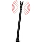 Door Stopper Security Bar with Alarm, 2-in-1 Adjustable Door Knob Jammer & Sliding Door Bar, Black, 300 lbs of Force, by Guard Dog Security