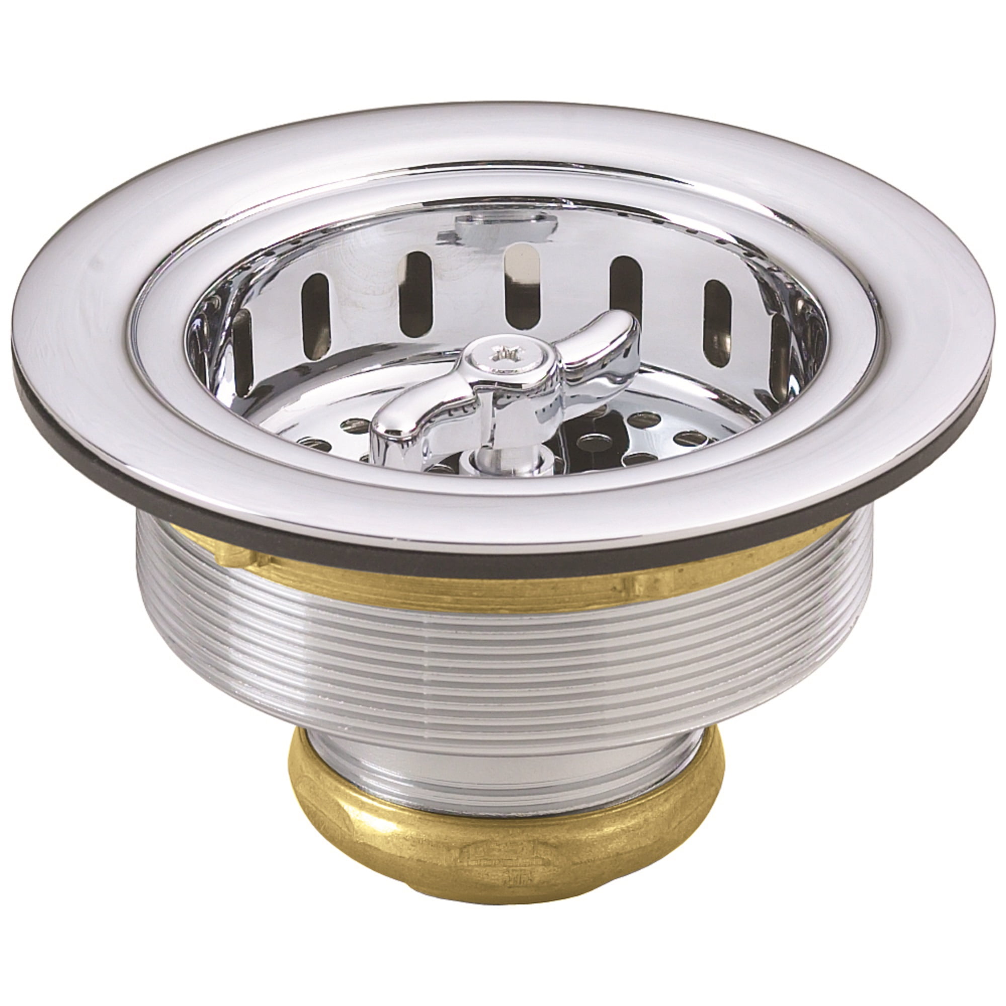 Westbrass COMBO PACK 3-1/2" Wing Nut Style Sink Strainer and Waste Disposal Trim, Polished Chrome