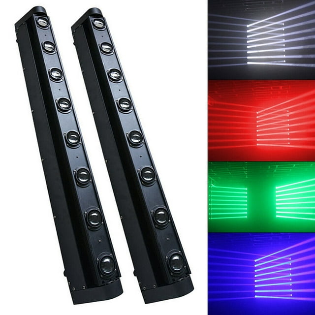 4in1 8 Scan Light 2* Stage Lighting Head Moving Beam Bar DMX RGBW