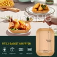 thumbnail image 2 of JFBUJC 50/100/150/20pcs Rectangle Air Fryer Disposable Paper Liners, Non-Stick Parchment Paper For Ninja Dual Air Fryer Oil Proof & Water Proof, 2 of 5