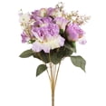 thumbnail image 2 of Enova Home 20" Tall Mixed Artificial Silk Roses with Small Berry Faux Flowers Bush for Home Office Wedding Vase Decoration (Purple), 2 of 3