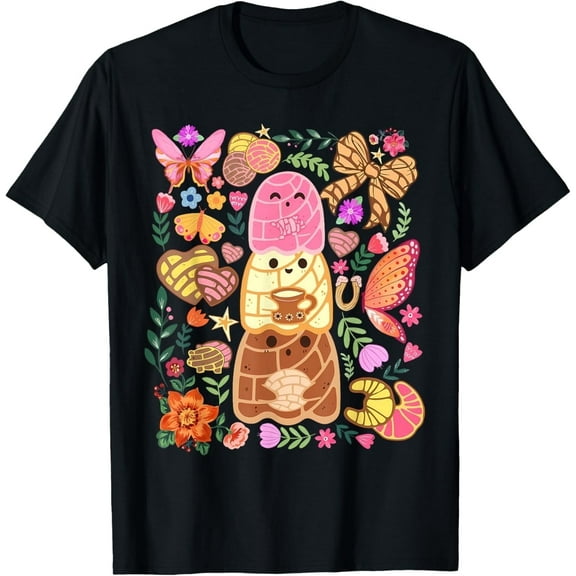 Boho Pantasmas Ghost Pan Dulce Conchas Mexican Halloween T-Shirt