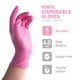 thumbnail image 3 of Guantes desechables de nitrilo rosa, resistentes al agua, antiestáticos, versátiles y duraderos, sin látex, 100 piezas, 3 of 4