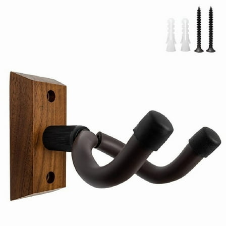 Black Walnut Wood Guitar Hanger U-Shaped Guitar Wall Mount for Guitar, Acoustic, Electric Guitar, Banjo