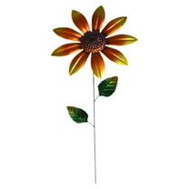 BinKFF Metal Flowers for Outside, 18" Decorative Garden Stakes with Swaying Flowers Head Yard Art,Spring Garden Decor for Lawn, Pathway & Garden, Halloween Decoration Outdoor