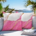 thumbnail image 4 of Outdoor Pillow Cover Abstract Marble Set of 2 Waterproof Throw Pillowcases Marble Pink Decorative Patio Furniture Pillows for Couch Garden Indoor & Outdoor Use, 4 of 9