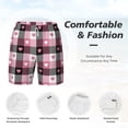 thumbnail image 6 of Picia Heart Plaid pattern Mens Swim Trunks with Compression Liner Stretch Beach Shorts Quick Dry with Zipper Pockets No-Chafing Board Shorts-X-Large, 6 of 9