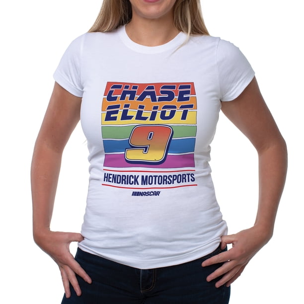 Camiseta de mujer NASCAR - Chase Elliot - 2 White de DelSol para mujer - 1 pieza de camiseta (L)