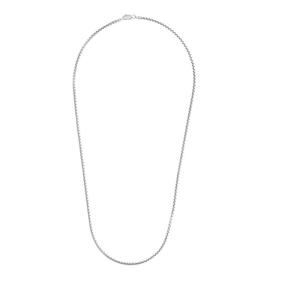 925 Sterling Silver 1.5mm Round Box Chain Necklace, 16” to 24”, Women’s, Unisex