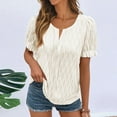 thumbnail image 2 of Yuzhih Womens Fashion Tops Cute Puff Sleeve Blouses Dressy Casual Spring Summer Clothes Outfits, 2 of 7