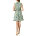 thumbnail image 4 of MODA NOVA Juniors Floral A-Line Smocked Waist Tiered Ruffled Chiffon Mini Dress, 4 of 7