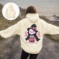 thumbnail image 2 of Godom Womens Floral Hoodies Sweatshirts Casual Long Sleeve Loose Fit Drawstring Hooded Pullover, 2 of 7