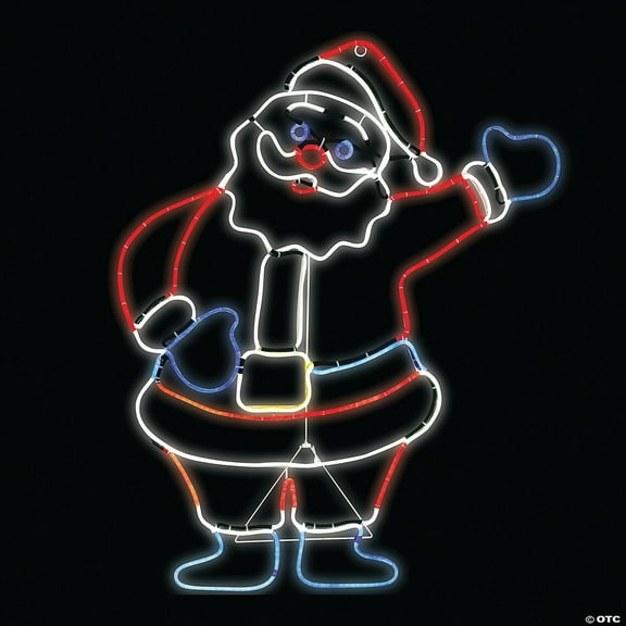 Santa Neon Sign LED Light Glow Christmas Holiday Decoration by Gemmy