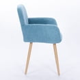 thumbnail image 5 of Upholstered Dining Chair, Velvet Side Dining Stool with Beech Wooden Printing Metal Legs, Armrests, KD Backrest, Accent Chair for Dining Room, Living Room, Kitchen, Bed Room, Blue, 5 of 9