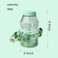 thumbnail image 2 of Plastic Fruit Juice Water Bottle Milk Cartoon Shaker Bottle, 16oz/480ml Transparen, 2 of 5