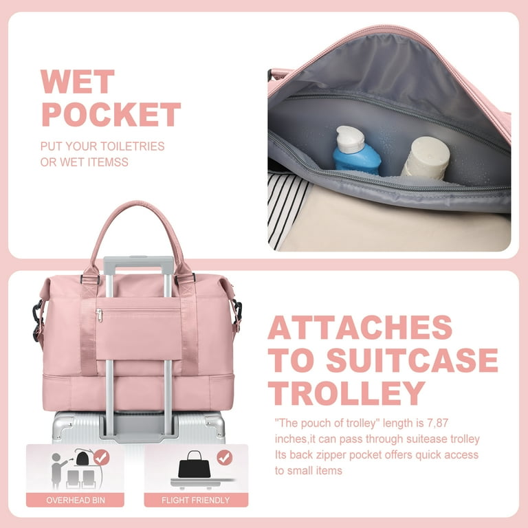 Weekender Bags for Women, Travel Duffel Bags with Shoe Compartment