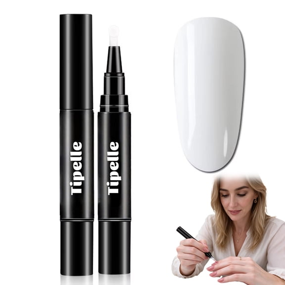 Tipelle Nail Polish Pens Set, Portable Fast Dry for Adults, DIY 6 Colors Glossy Nail Art Design Kit, Smooth Flow Long Lasting Finish White