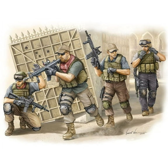 Trumpeter PMC Fire Movement Team in Iraq Figure Set (4-Pack), Scale 1/35