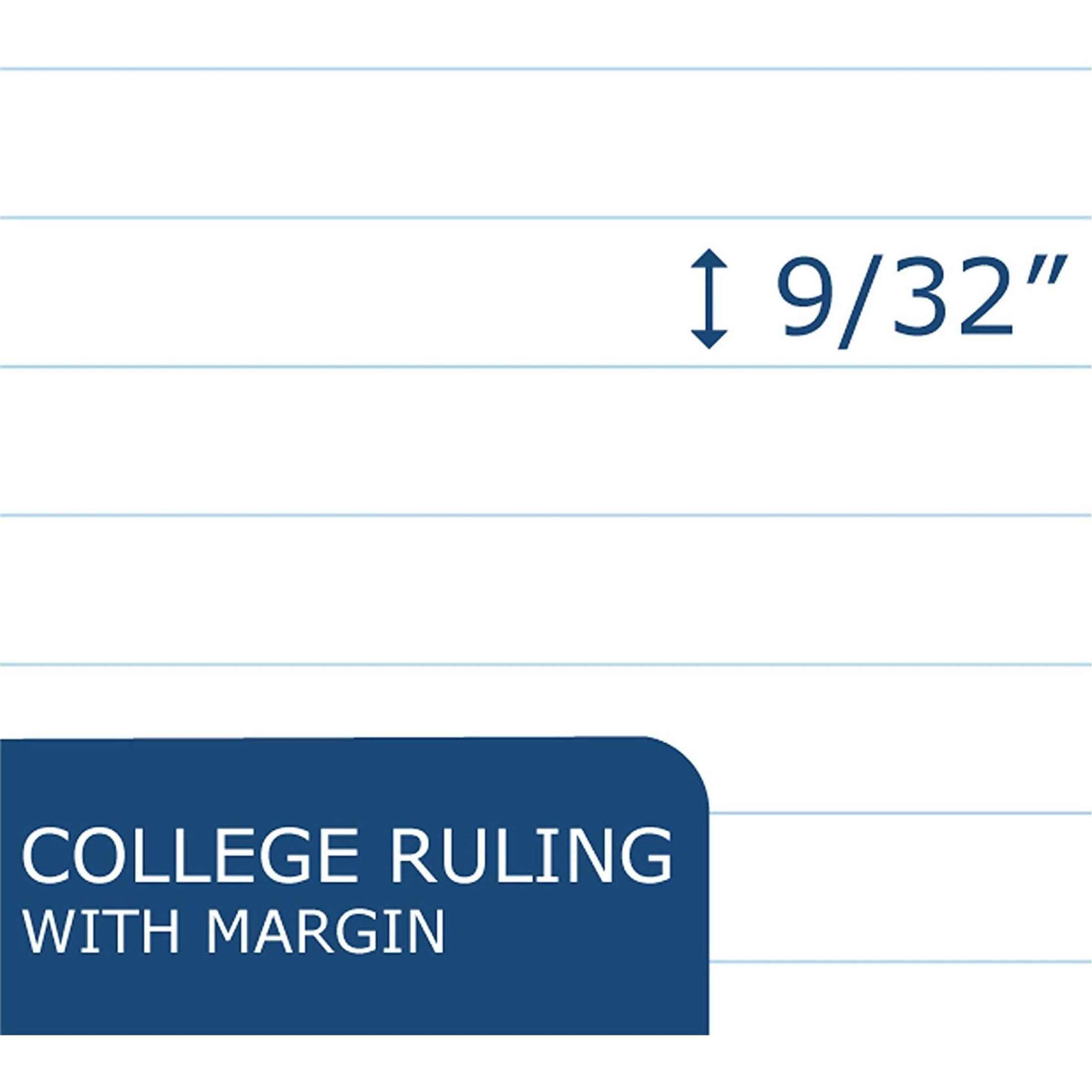 Roaring Spring College Ruled Three Subject Spiral Notebook, 3 Hole Punched, 1 Case (24 Total), 10.5" x 8" 120 Sheets, Assorted Jewel Tone Colors
