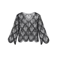 thumbnail image 6 of inlzdz Women's Sequined Wedding Evening Cape Vintage Disco 1920s Shawl Bolero Cardigan Shrug Flapper Cover up Black One Size, 6 of 8